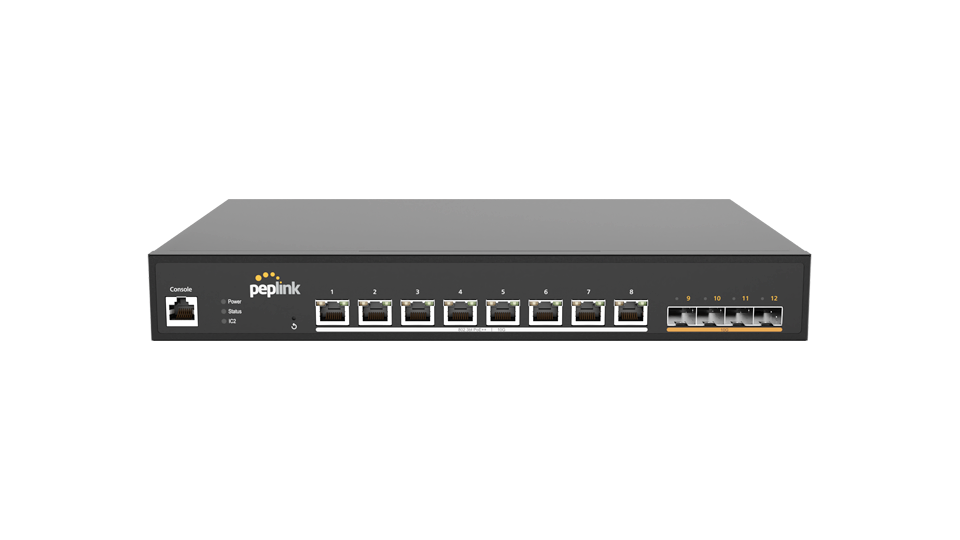Peplink Switch 8-port PoE 10G, hero shot