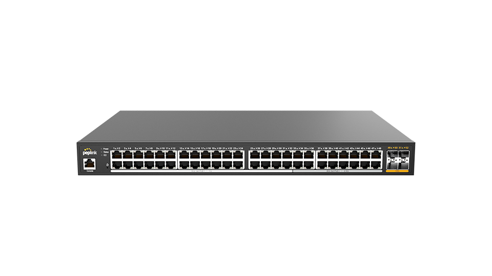 Peplink Switch 48-port PoE 2.5G, hero shot