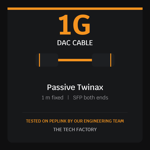 1G SFP DAC Cable, 1m Passive, Peplink Tested