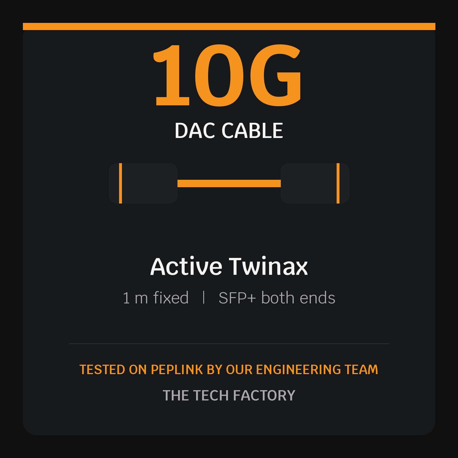 10G SFP+ DAC Cable, 1m Active, Peplink Tested