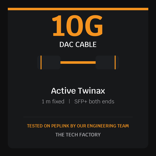 10G SFP+ DAC Cable, 1m Active, Peplink Tested