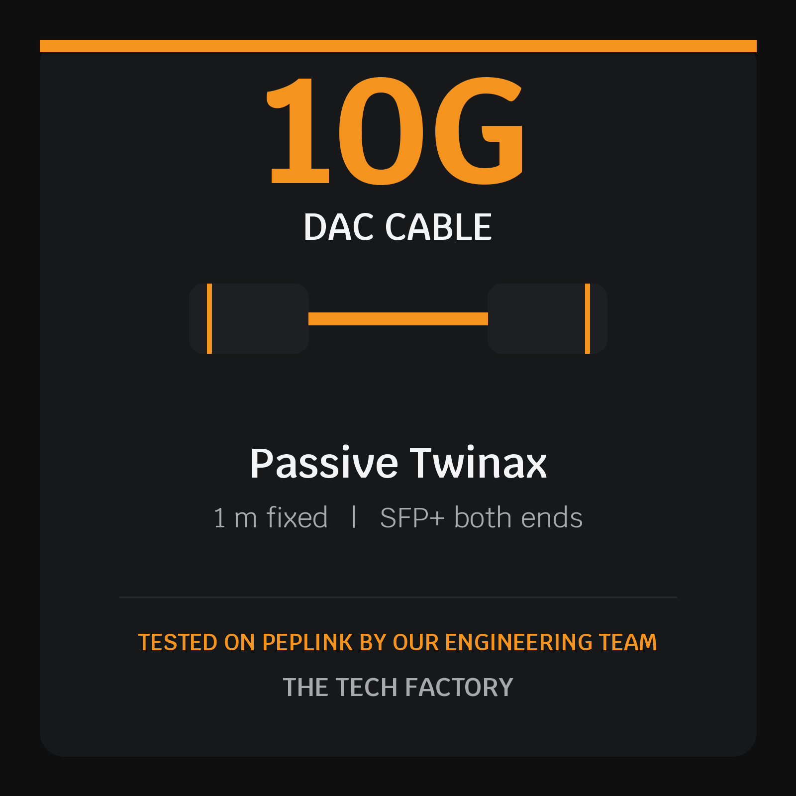 10G SFP+ DAC Cable, 1m Passive, Peplink Tested