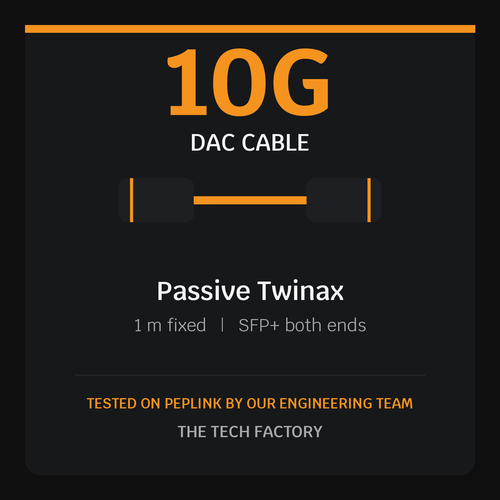 10G SFP+ DAC Cable, 1m Passive, Peplink Tested