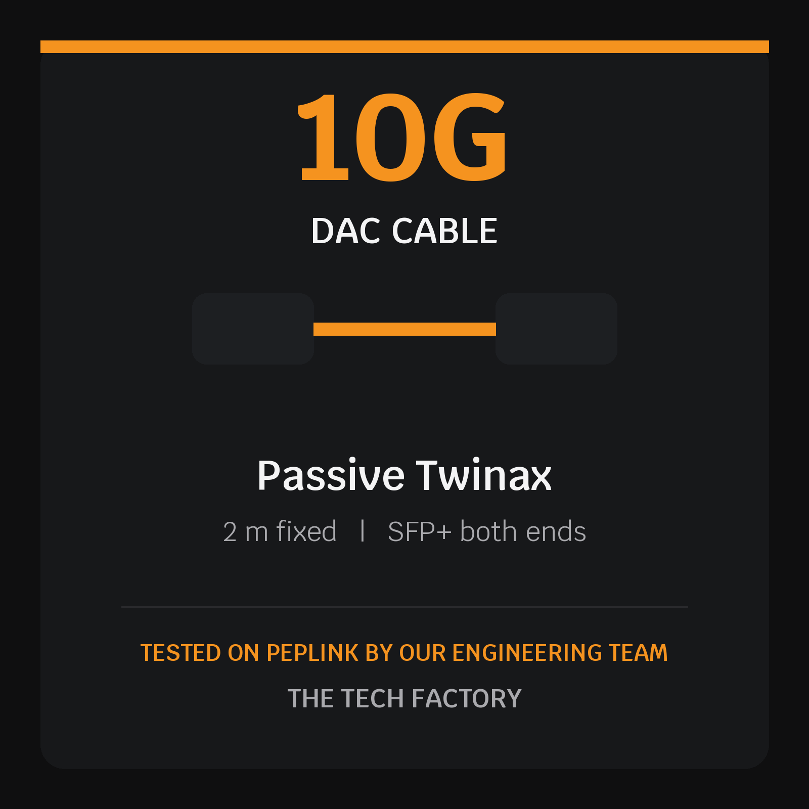 10G SFP+ DAC Cable, 2m Passive, Peplink Tested