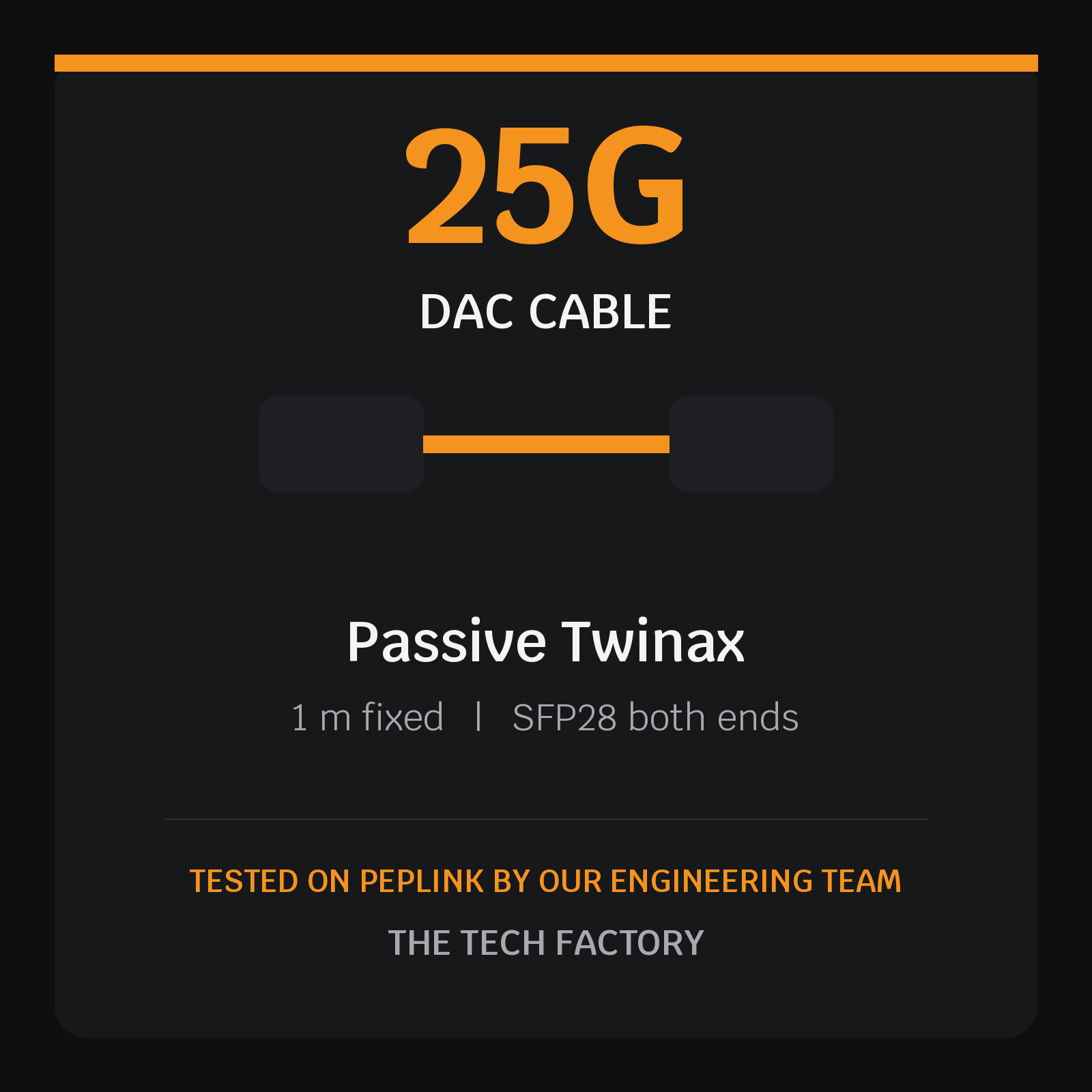 25G SFP28 DAC Cable, 1m Passive, Peplink Tested