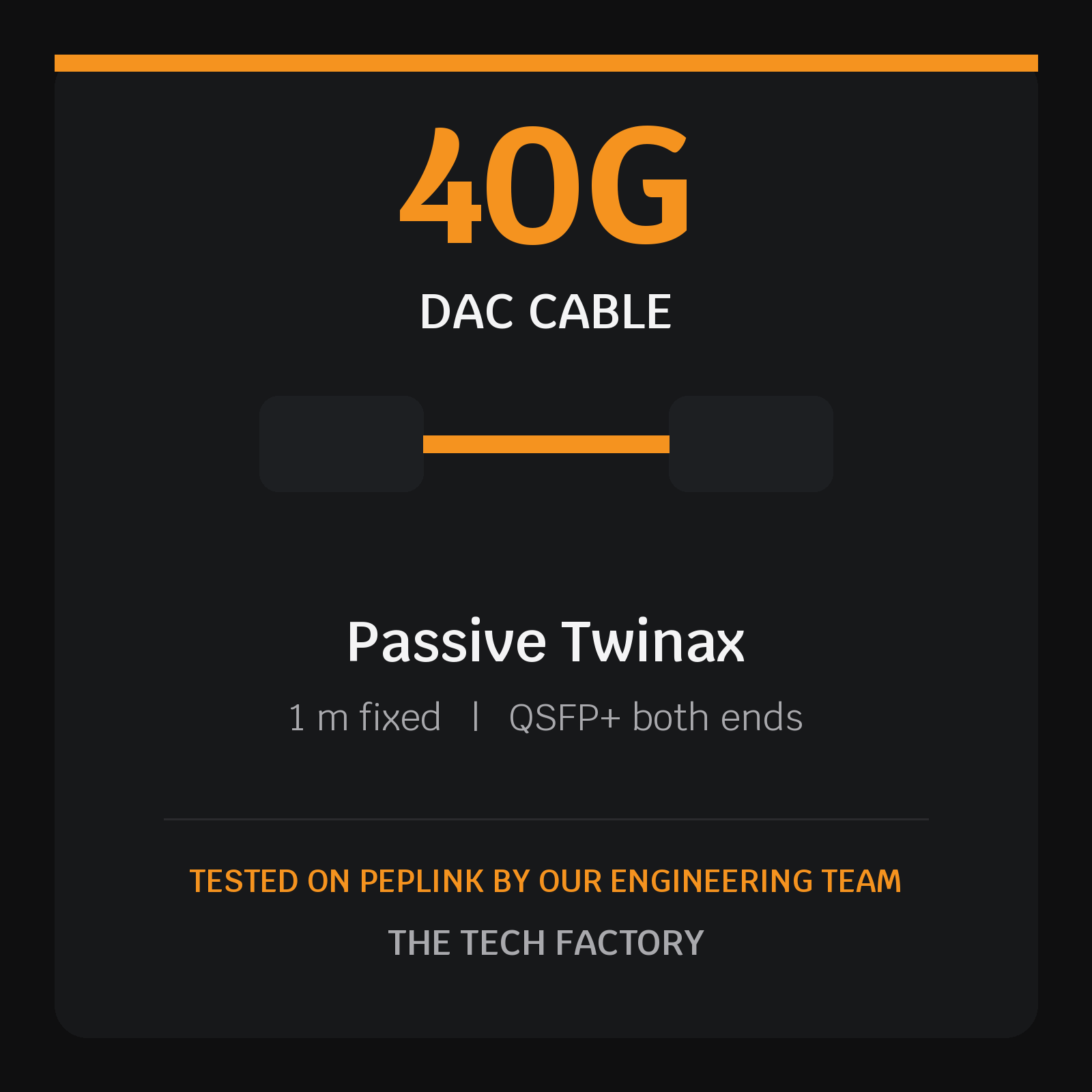40G QSFP+ DAC Cable, 1m Passive, Peplink Tested