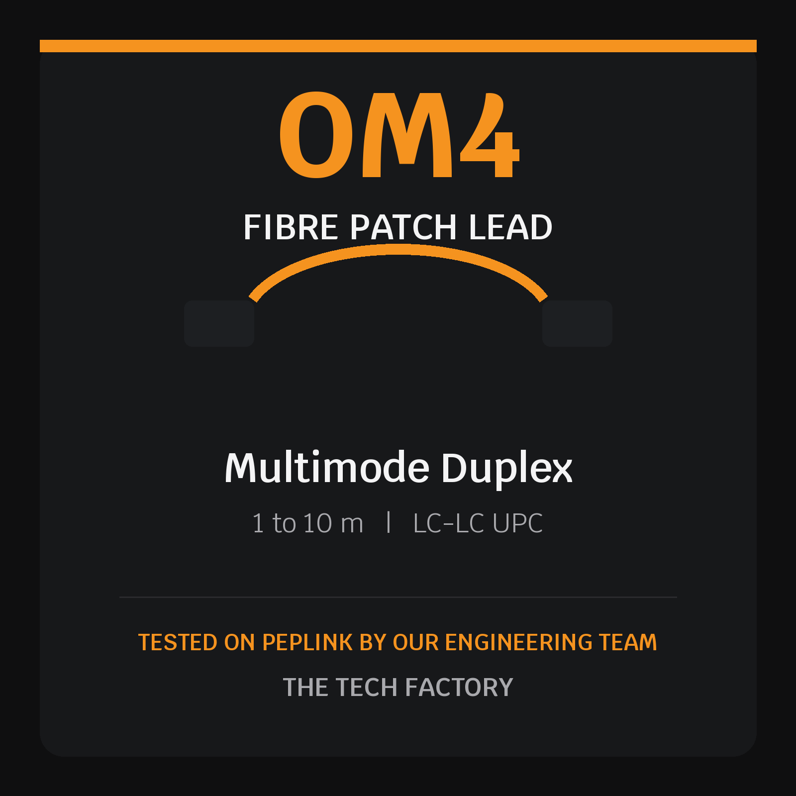 LC-LC Fibre Patch Lead, Multimode OM4 Duplex, Peplink Tested