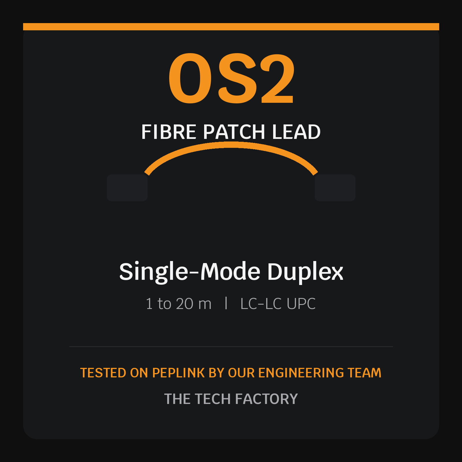 LC-LC Fibre Patch Lead, Single-Mode OS2 Duplex, Peplink Tested