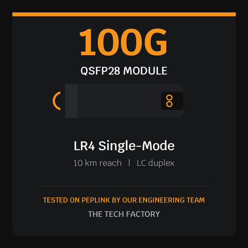 100G QSFP28 Module, LR4 Single-Mode 10km, Peplink Tested