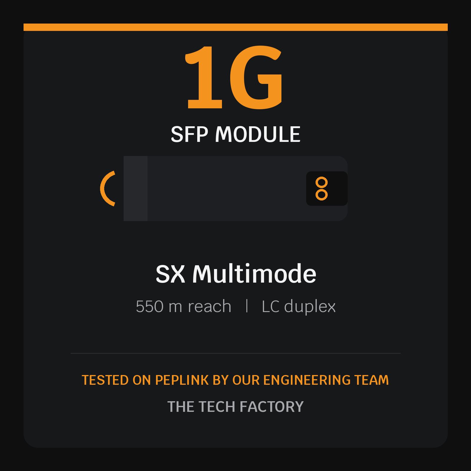 1G SFP Module, SX Multimode 550m, Peplink Tested