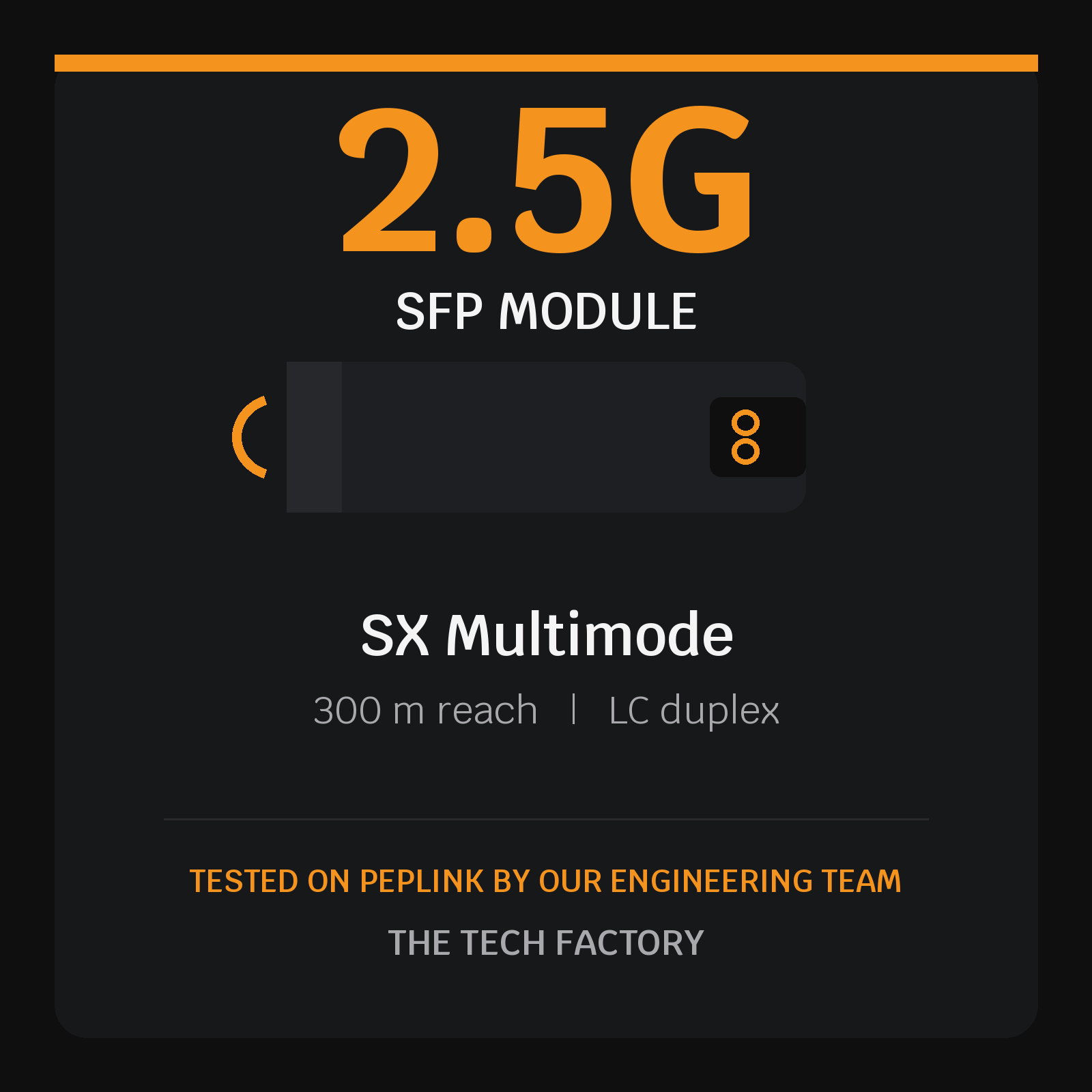 2.5G SFP Module, SX Multimode 300m, Peplink Tested