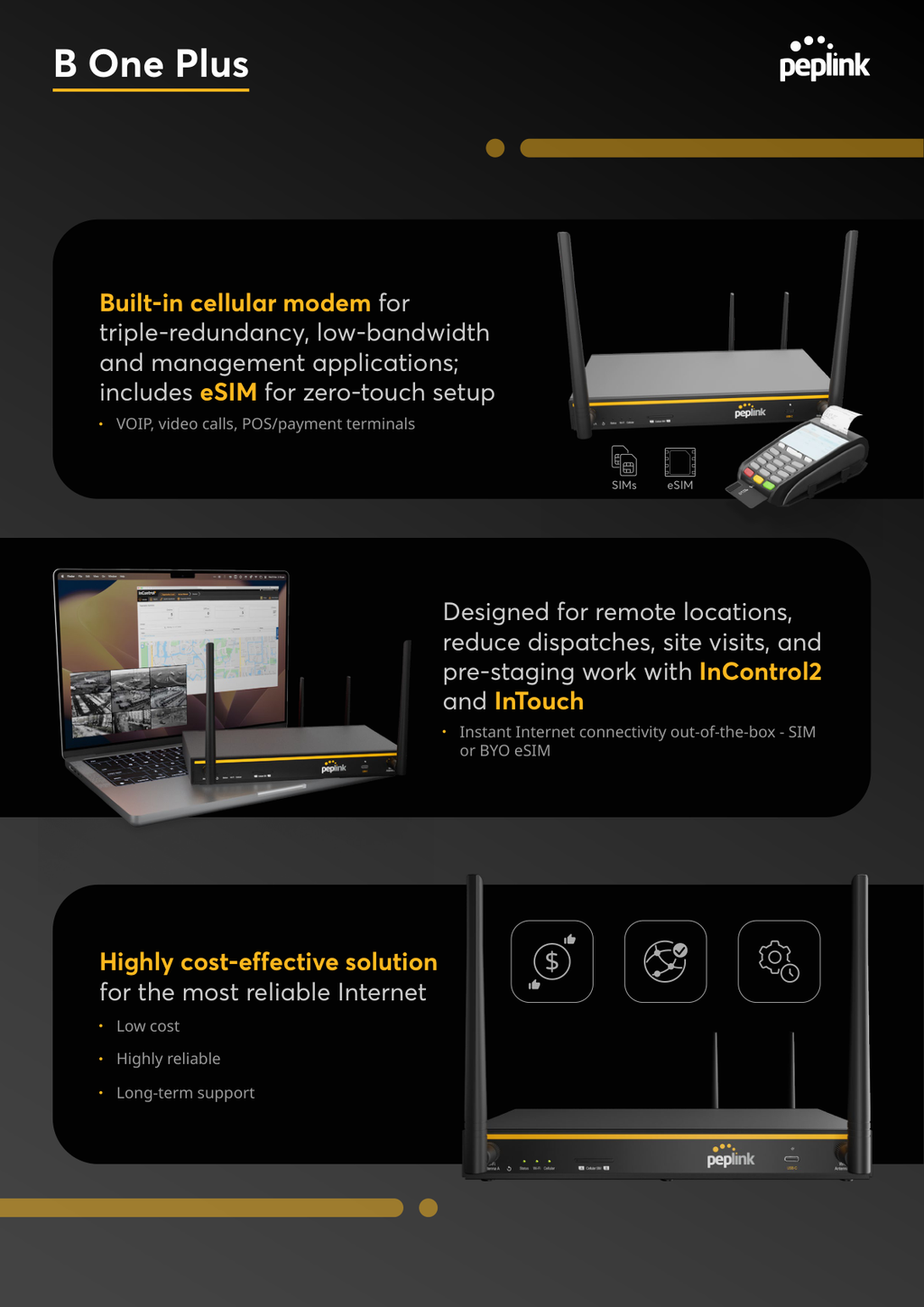 Peplink B One Plus features overview
