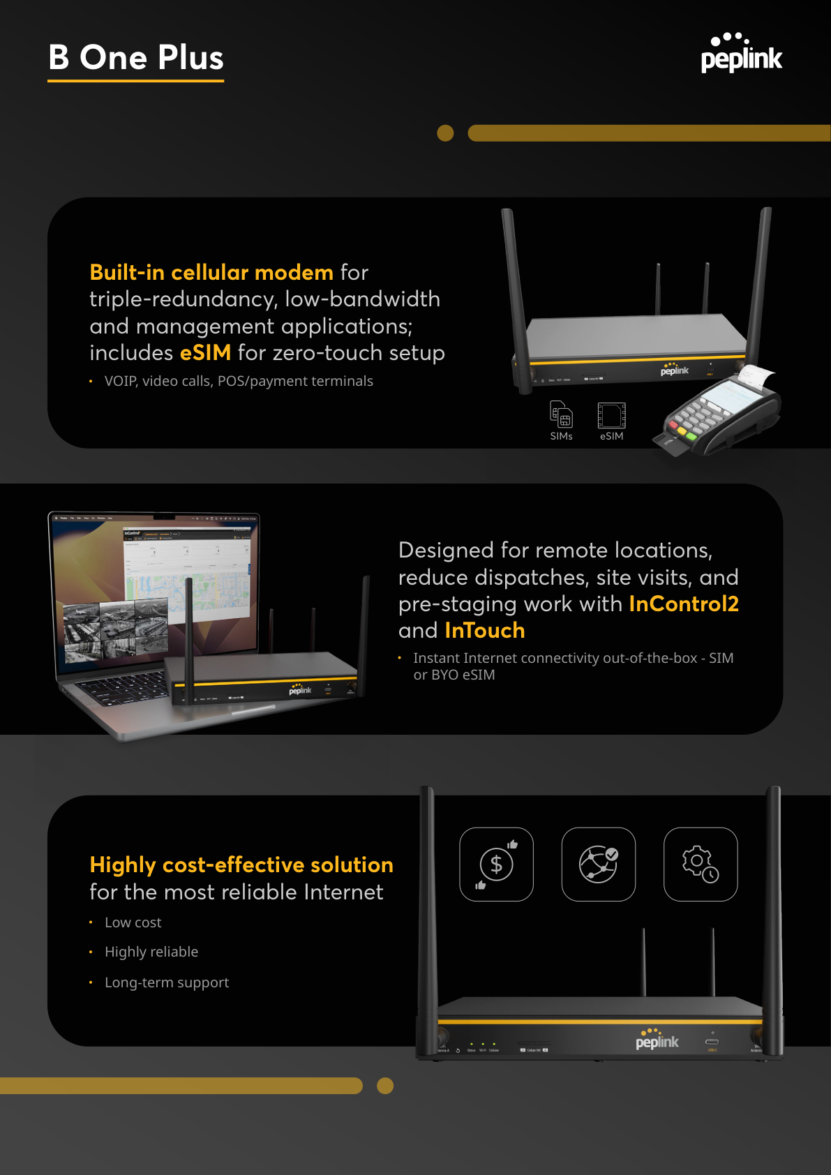 Peplink B One Plus features overview