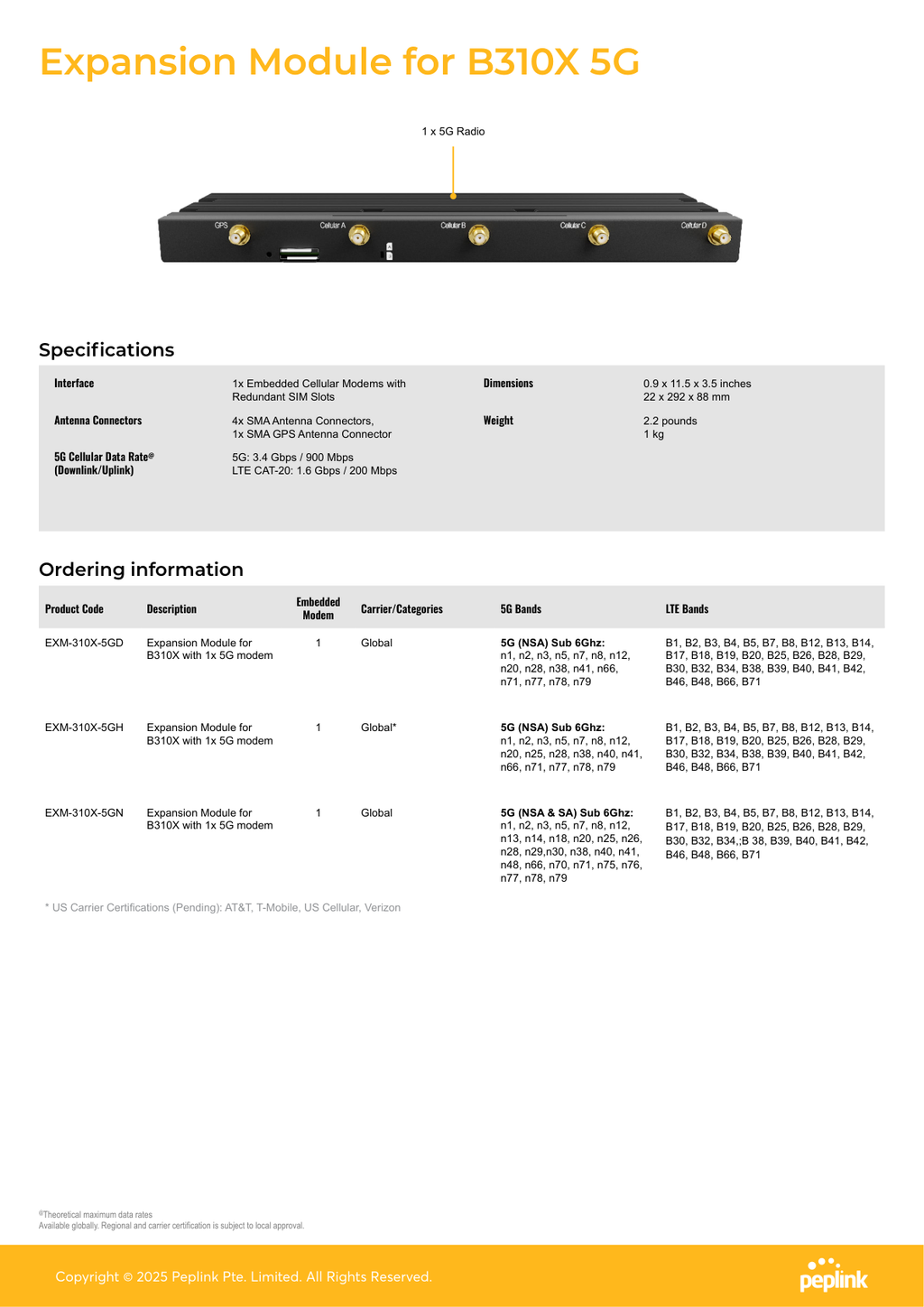 Peplink Balance 310X 5G applications