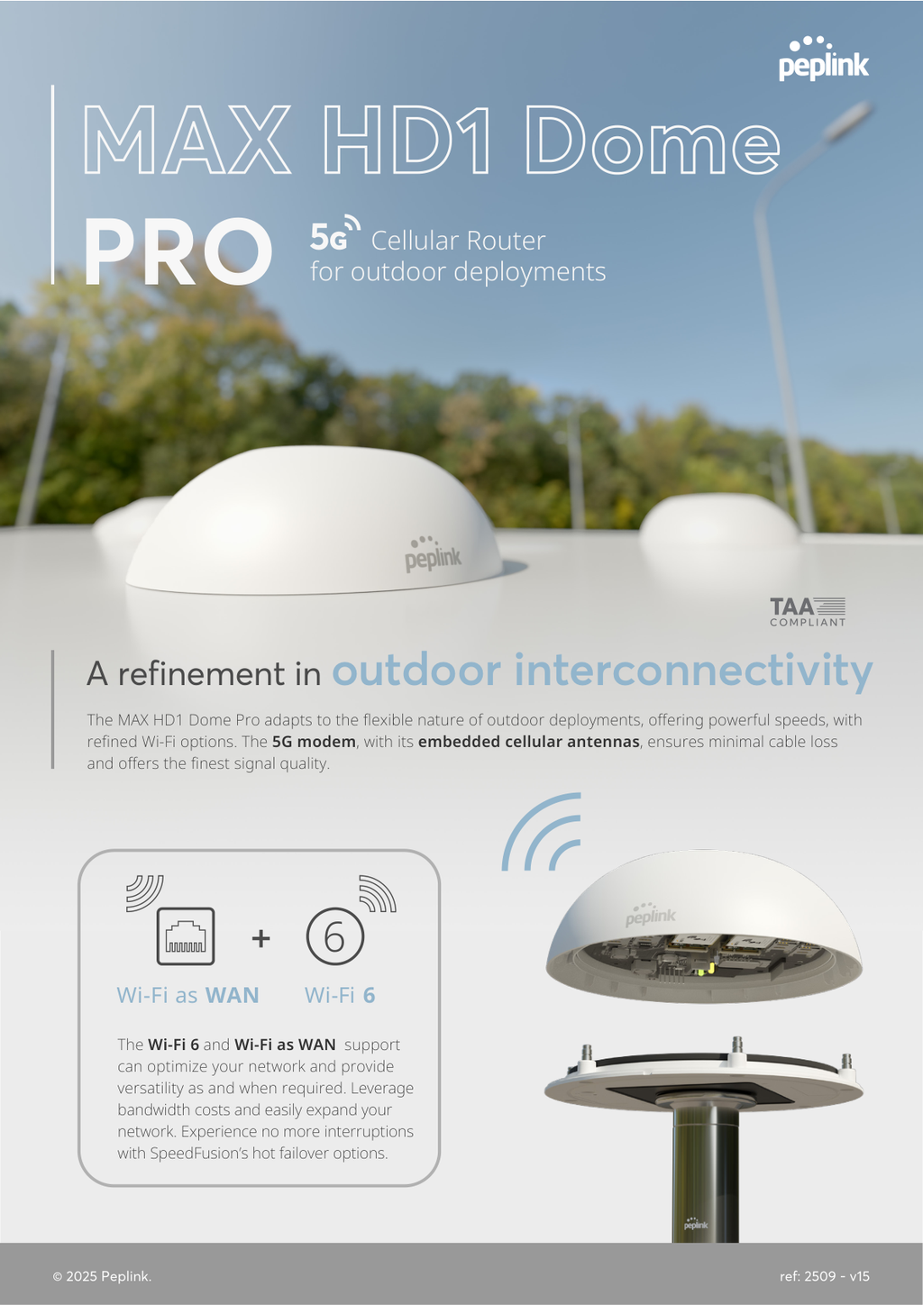 Peplink MAX HD1 Dome Pro 5G overview