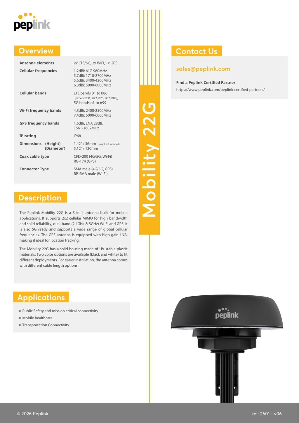 Peplink Mobility 22G overview and applications