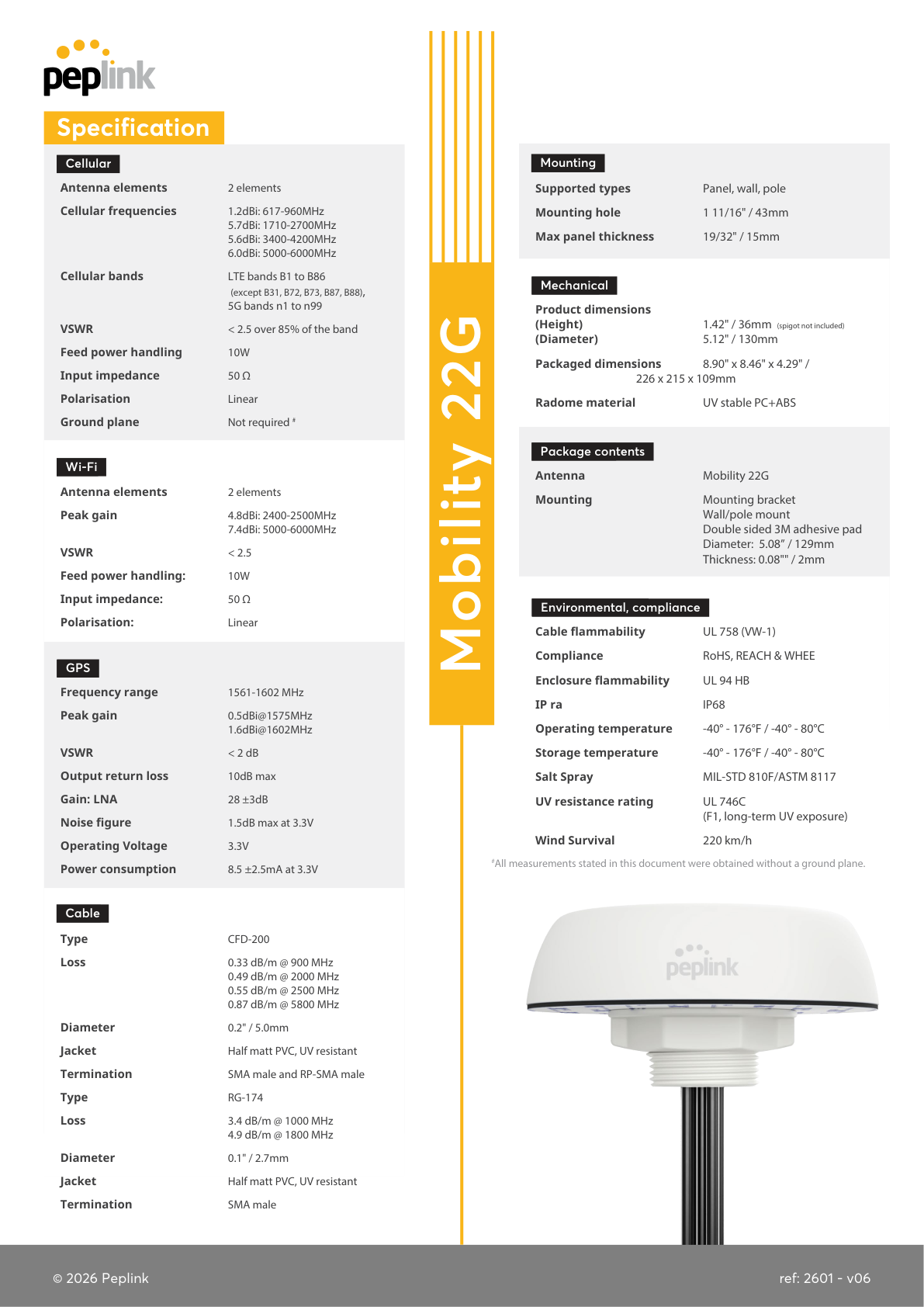 Peplink Mobility 22G specifications