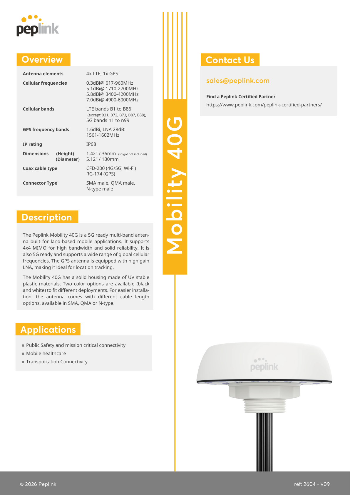 Peplink Mobility 40G overview and applications