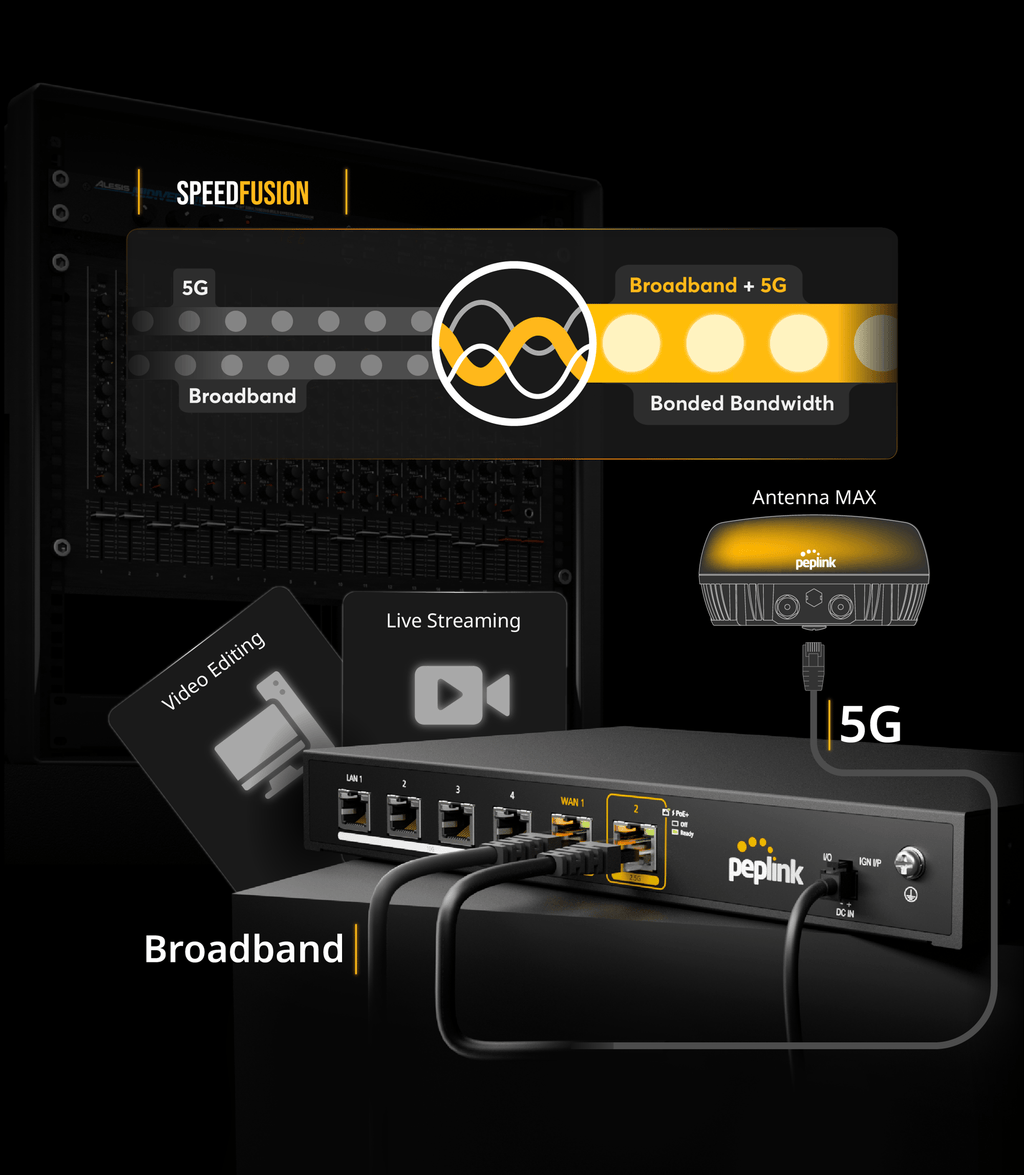 Peplink Balance 310 SpeedFusion architecture diagram