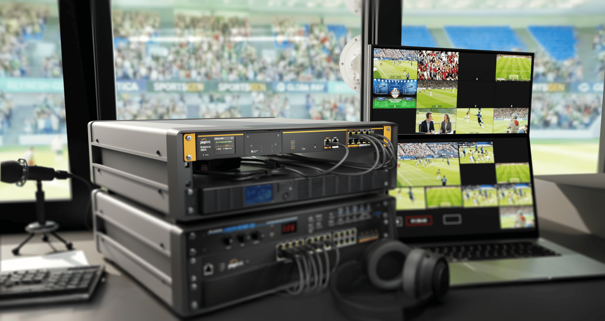 Peplink Balance 580X HW2 stadium control room deployment